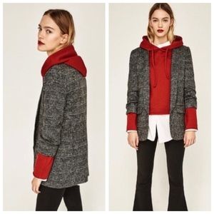 🔹NWOT🔹Zara Open Front 3/4 Ruched Sleeve Blazer